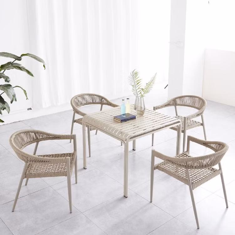 Nordic Fancy Contemporary Outdoor Garden Coffee Shop Dining Cafe Table Chairs Set