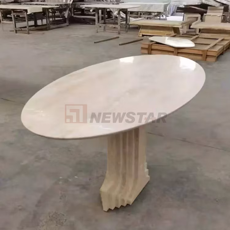 Wholesale Nature Stone Furniture Side End Table Indoor Outdoor Limestone Travertine Marble Coffee Dining Table