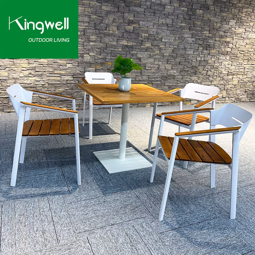 Patio Garden Furniture Sets Teak Wood Outdoor Dining Table Set with Cushion