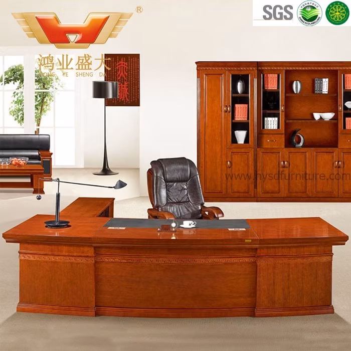 Classical Teak Wood Executive Office Desk Office Table Furniture (HY-D1132)