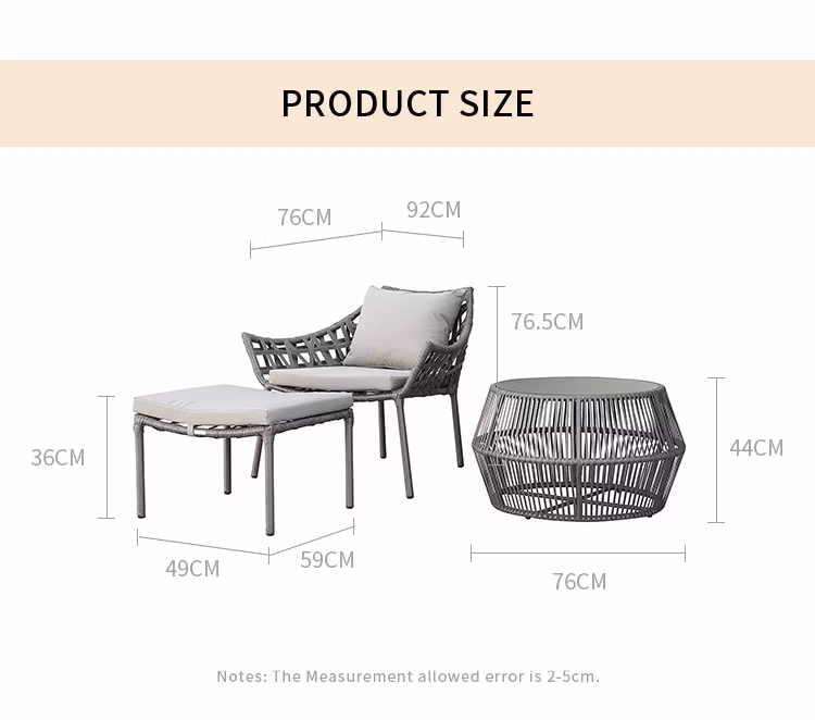 Promotional Leisure Aluminum Frame Rattan Outdoor Garden Portable Furniture Set