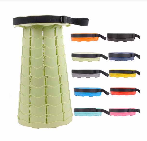 Outdoor Camping Portable Plastic Microscopic Retractable Collapsible Telescopic Folding Stool