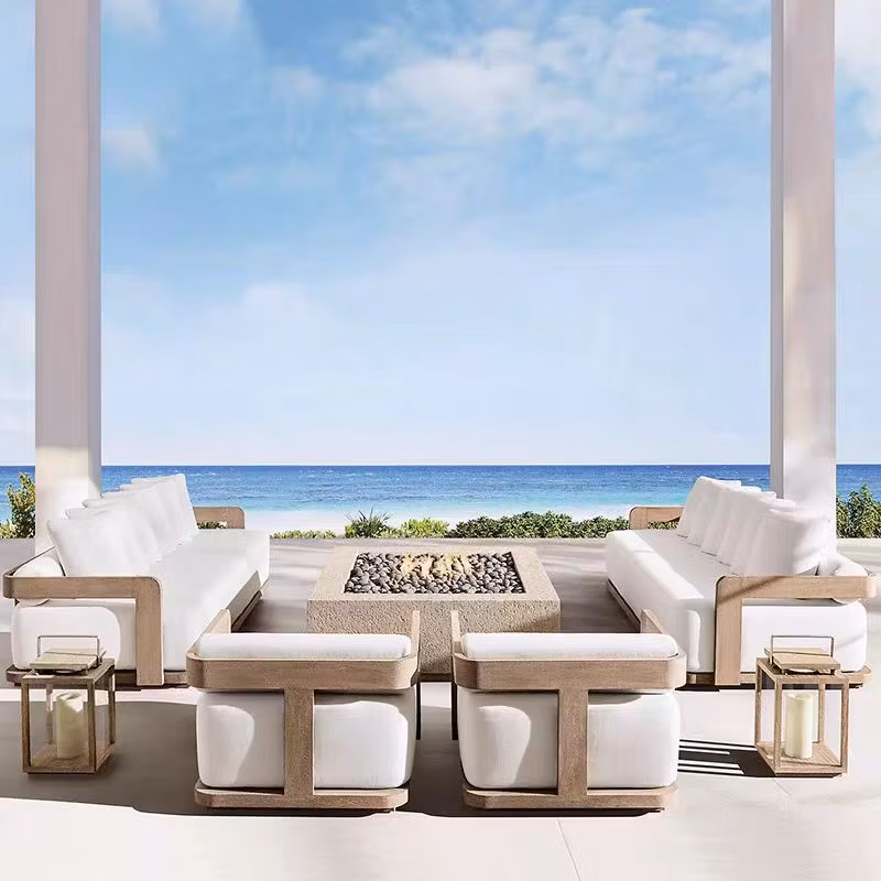 Luxury Resort Morden Design Garden Patio Wooden Sofa Set Teak Outdoor Furniture