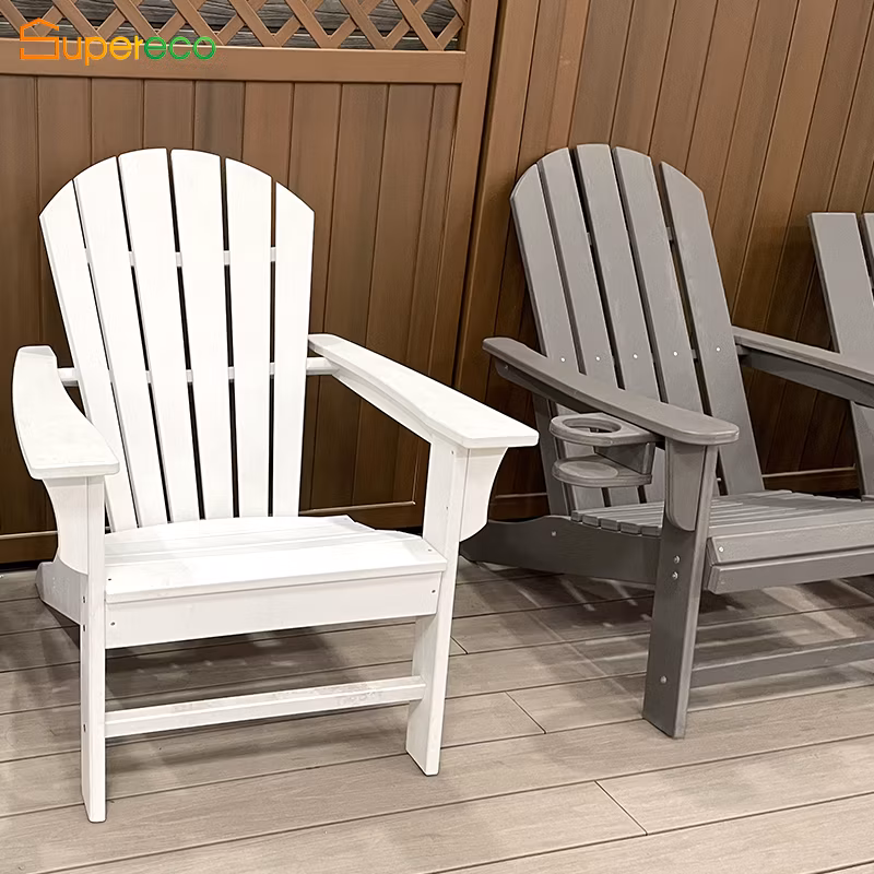 Folding Red Modern Composite Pool Furniture Plastic Wood Outdoor Patio HDPE Adirondack Chair