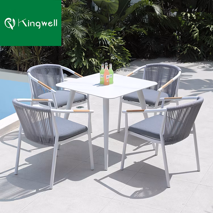 Patio Garden Furniture Sets Teak Wood Outdoor Dining Table Set with Cushion