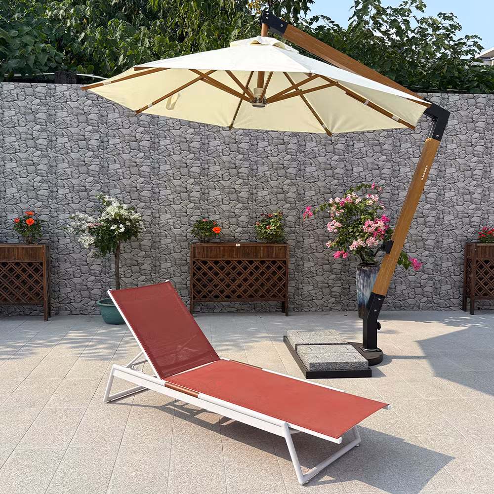 Pool Side Garden Luxury Stackable Teak Chaise Lounge