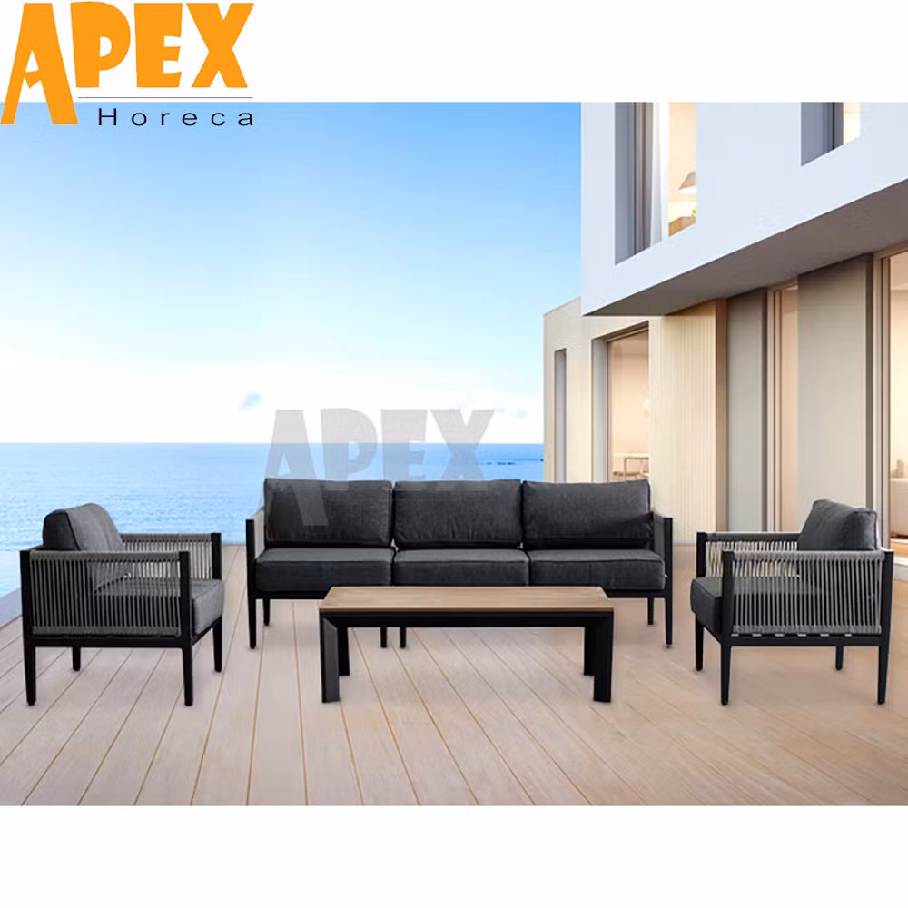 Fashion Design Waterproof Poolside Terrace Leisure Outdoor Furniture Aluminum Garden Sofa Set
