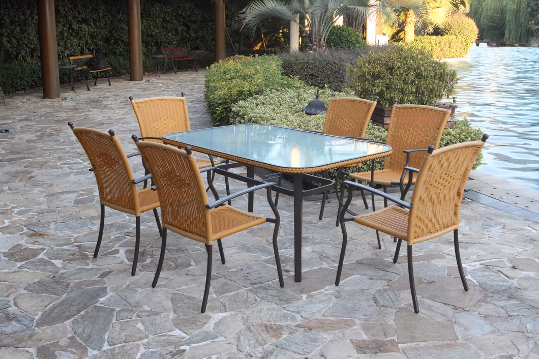 High Quality Custom Leisure Home Modern Rattan Patio Outdoor Garden Dining Furniture