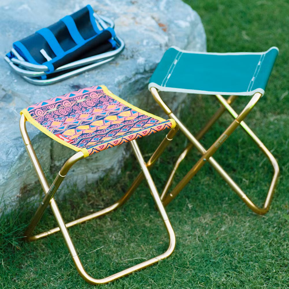 Small Size Aluminum Frame Oxford Fabric Metal Stools Suitable for Indoor Outdoor