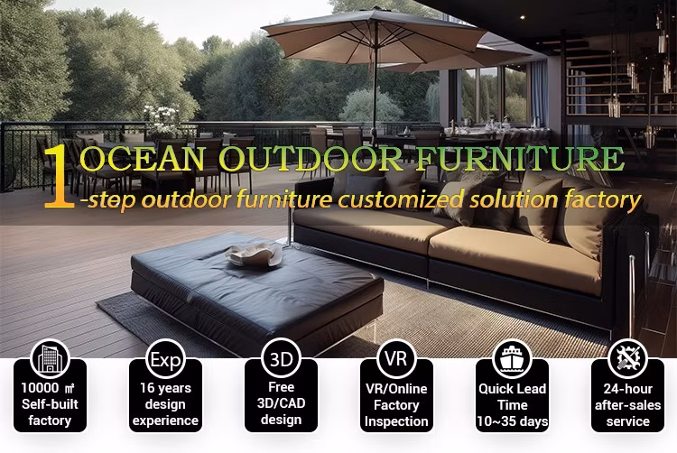 Patio Courtyard Outdoor Garden Plastic Wood Furniture Dining Chair and Table Set