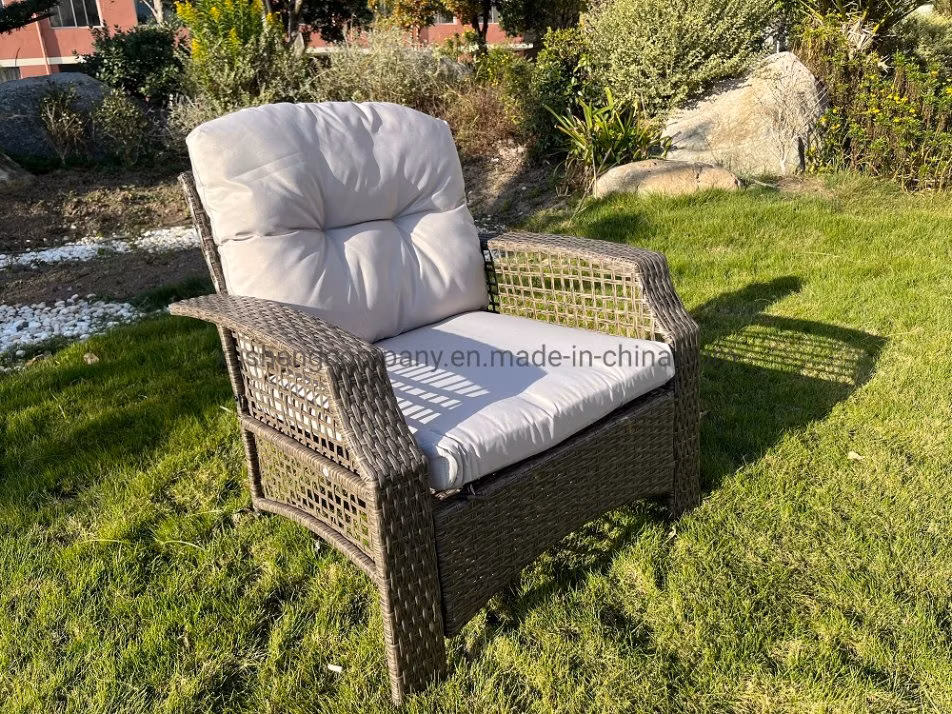 Outdoor Rattan Garden Furniture Wicker Sofa Set with Glass Table