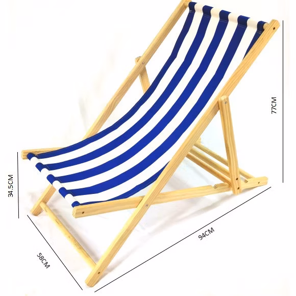 Customized OEM Portable Beach Picnic Outdoor Wood Beach Chair Swimming Pool Lightweight Foldable Lounge