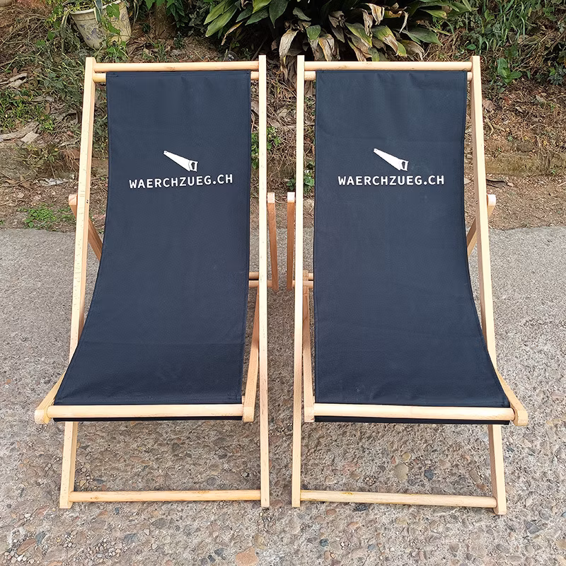 Customized OEM Portable Beach Picnic Outdoor Wood Beach Chair Swimming Pool Lightweight Foldable Lounge