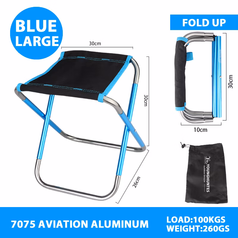 Small Size Aluminum Frame Oxford Fabric Metal Stools Suitable for Indoor Outdoor