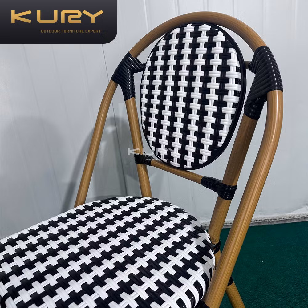 Modern Aluminum Frame Alum Slat Back Outdoor Bar Stool for Garden Grade