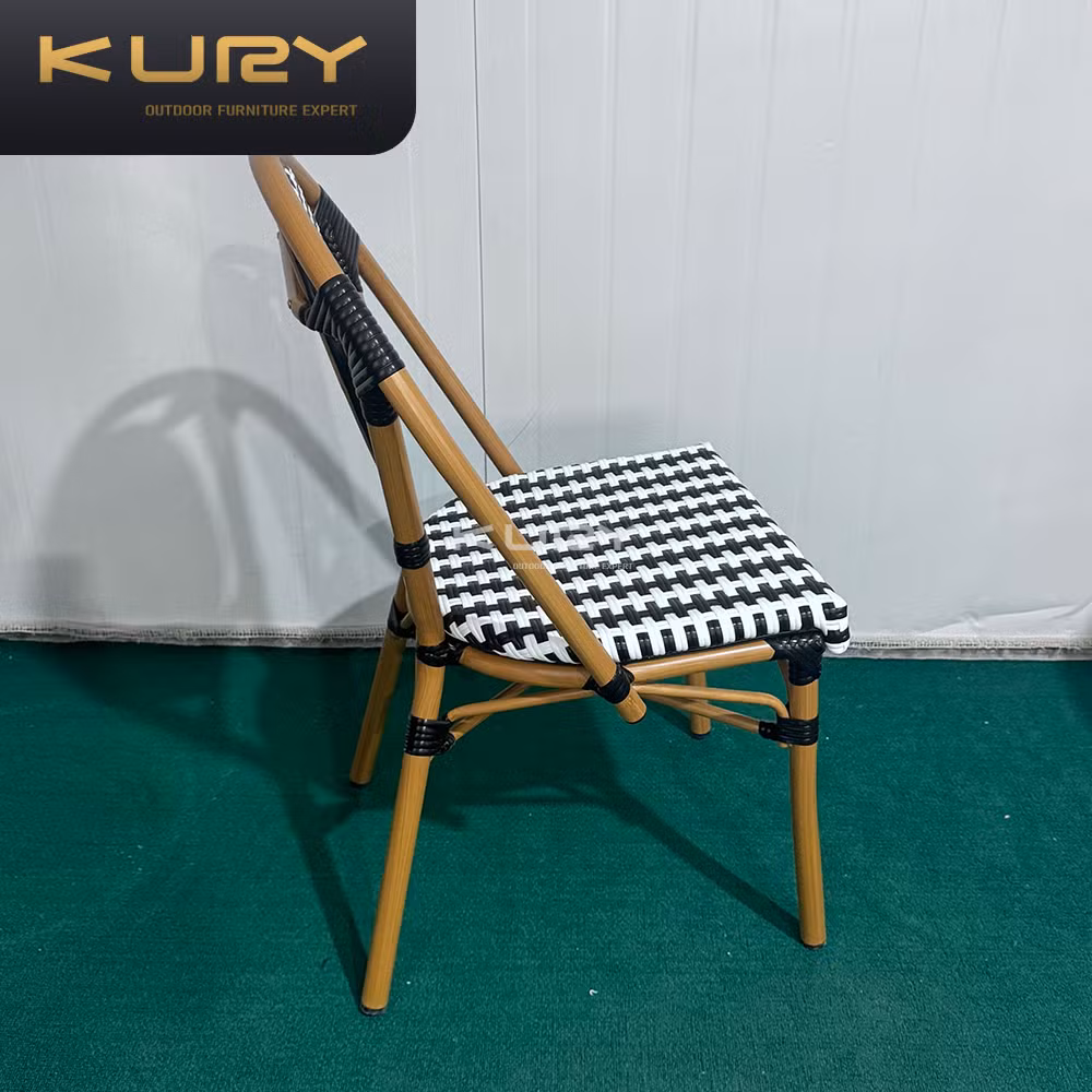 Modern Aluminum Frame Alum Slat Back Outdoor Bar Stool for Garden Grade