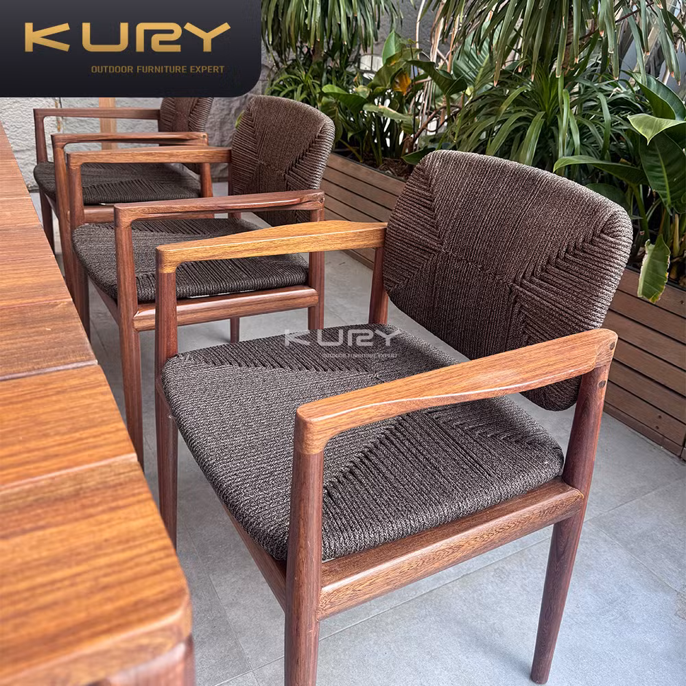 Home Furniture Teak Wood Dinner Patio Wooden Garden Outdoor Dining Table Set