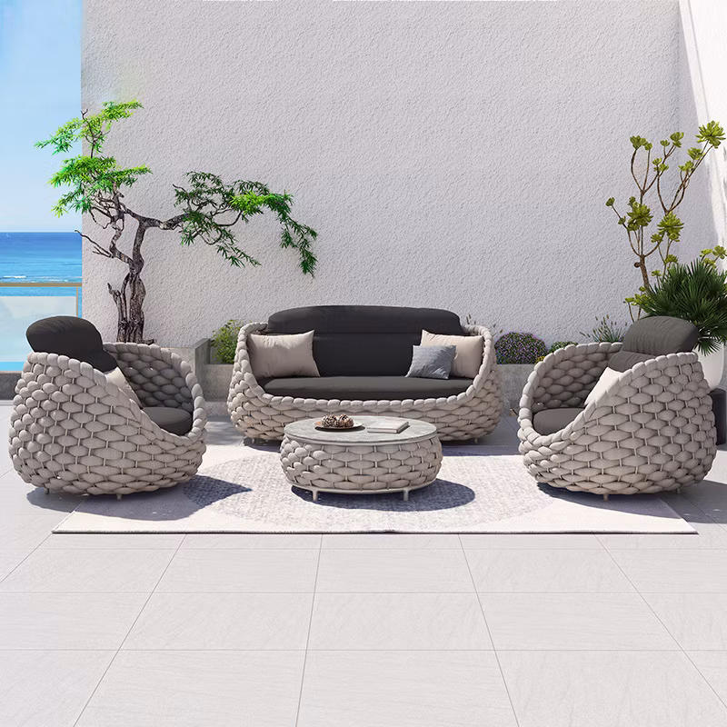 Light Weight Home Indoor and Outdoor Leisure Rope Furniture Terrace and Modern Sofa
