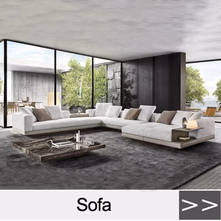 Hotel Villa Luxury Modern Garden Sofa Set Corner Furniture Rope Wooden Patio Couch Sectional Teak Aluminum Waterproof Outdoor Sofa