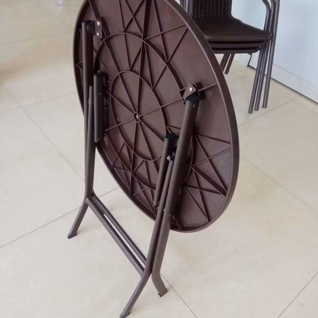 Outdoor Courtyard Folding Small Round Table Convenient Coffee Milk Tea Shop New Product