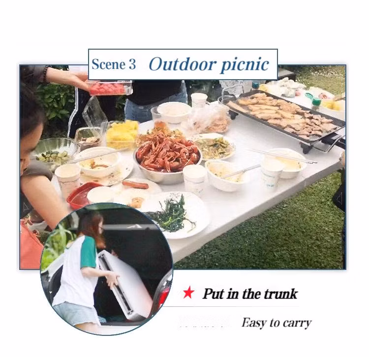 HDPE Plastic Garden Furniture Buffet Banquet Dining Foldable Rectangular Tables for Outdoor Events Party