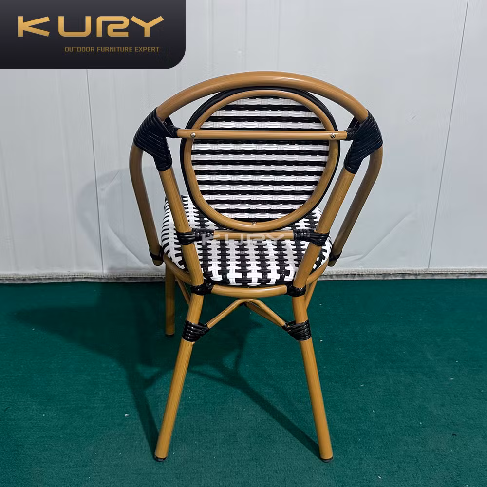 Modern Aluminum Frame Alum Slat Back Outdoor Bar Stool for Garden Grade