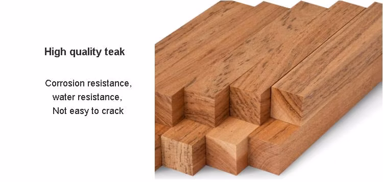 Outdoor Durable Wooden Dining Set Garden PE Woven Rattan Backrest Chair