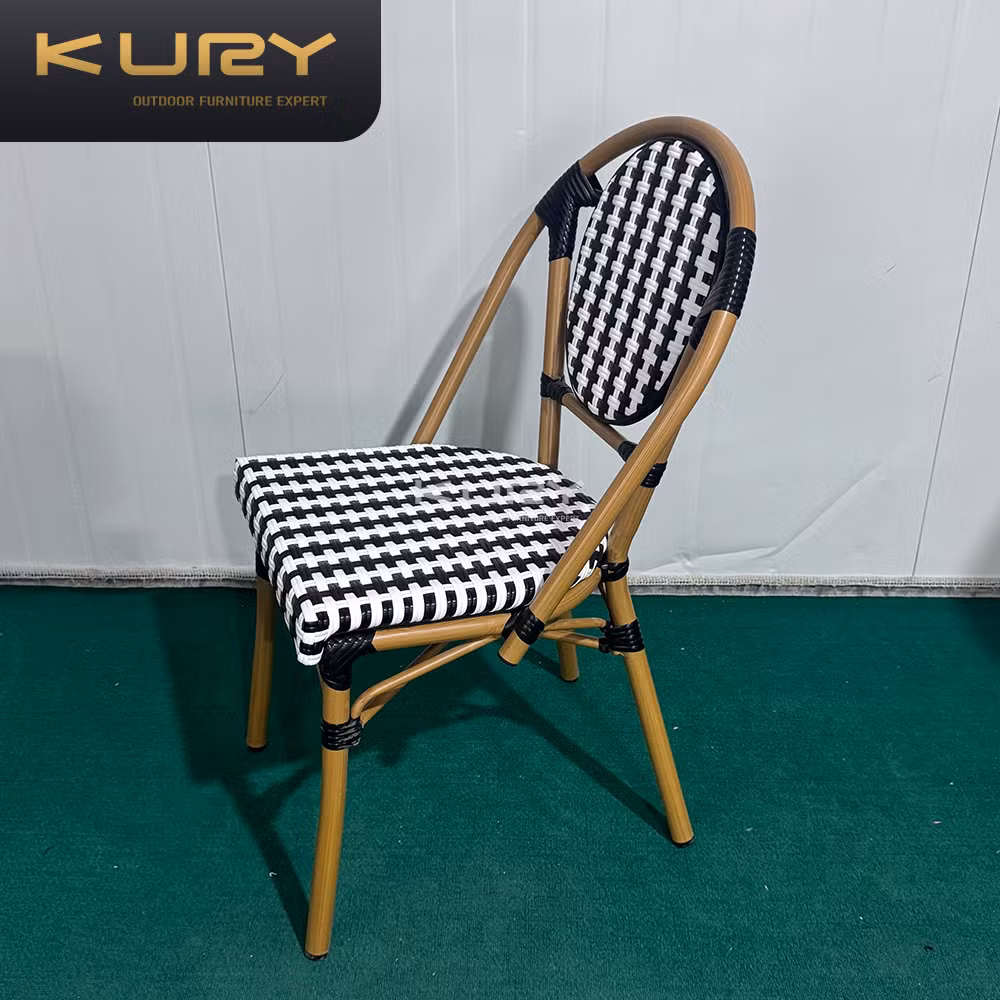 Modern Aluminum Frame Alum Slat Back Outdoor Bar Stool for Garden Grade