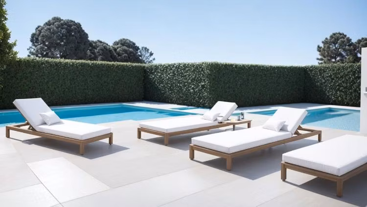 Leisure Lounger Garden Patio Luxury Terrace Furniture Wood Outdoor Daybed Sunbed