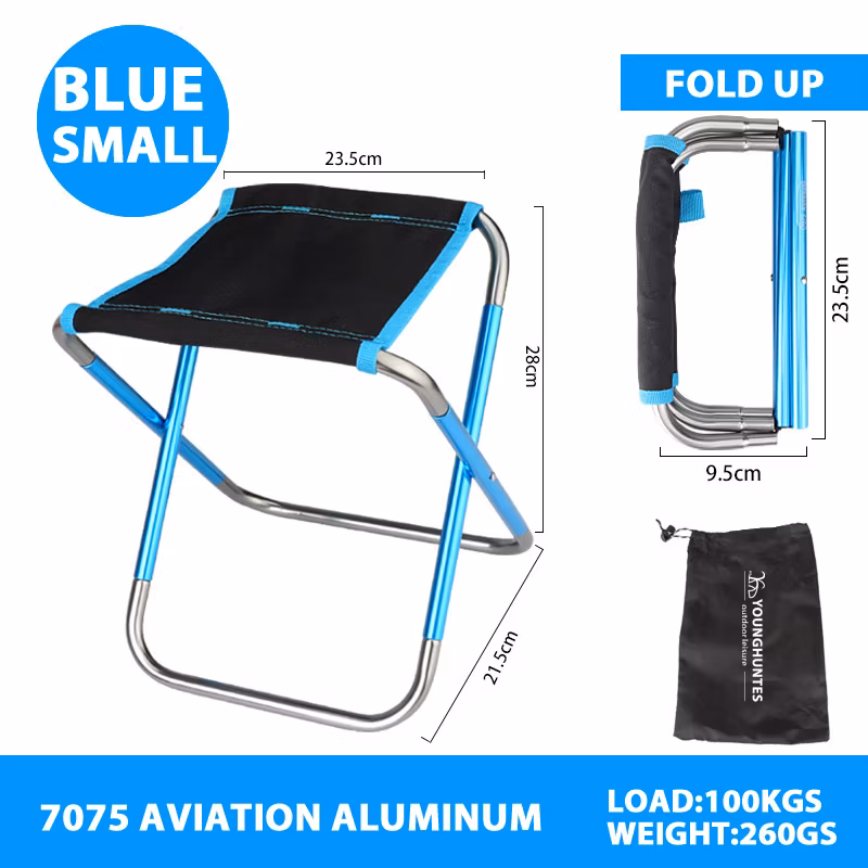 Small Size Aluminum Frame Oxford Fabric Metal Stools Suitable for Indoor Outdoor