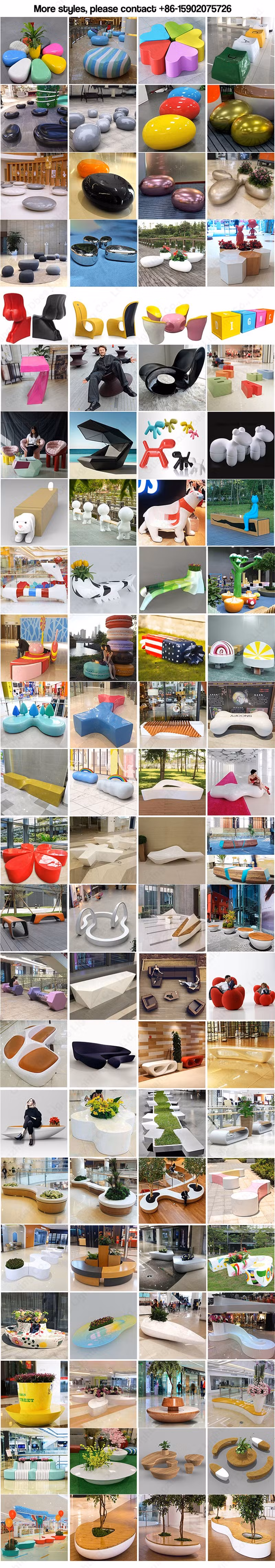Hippo Sculpture Resting Bench Outdoor Garden Waiting Chair for Park Shopping Mall
