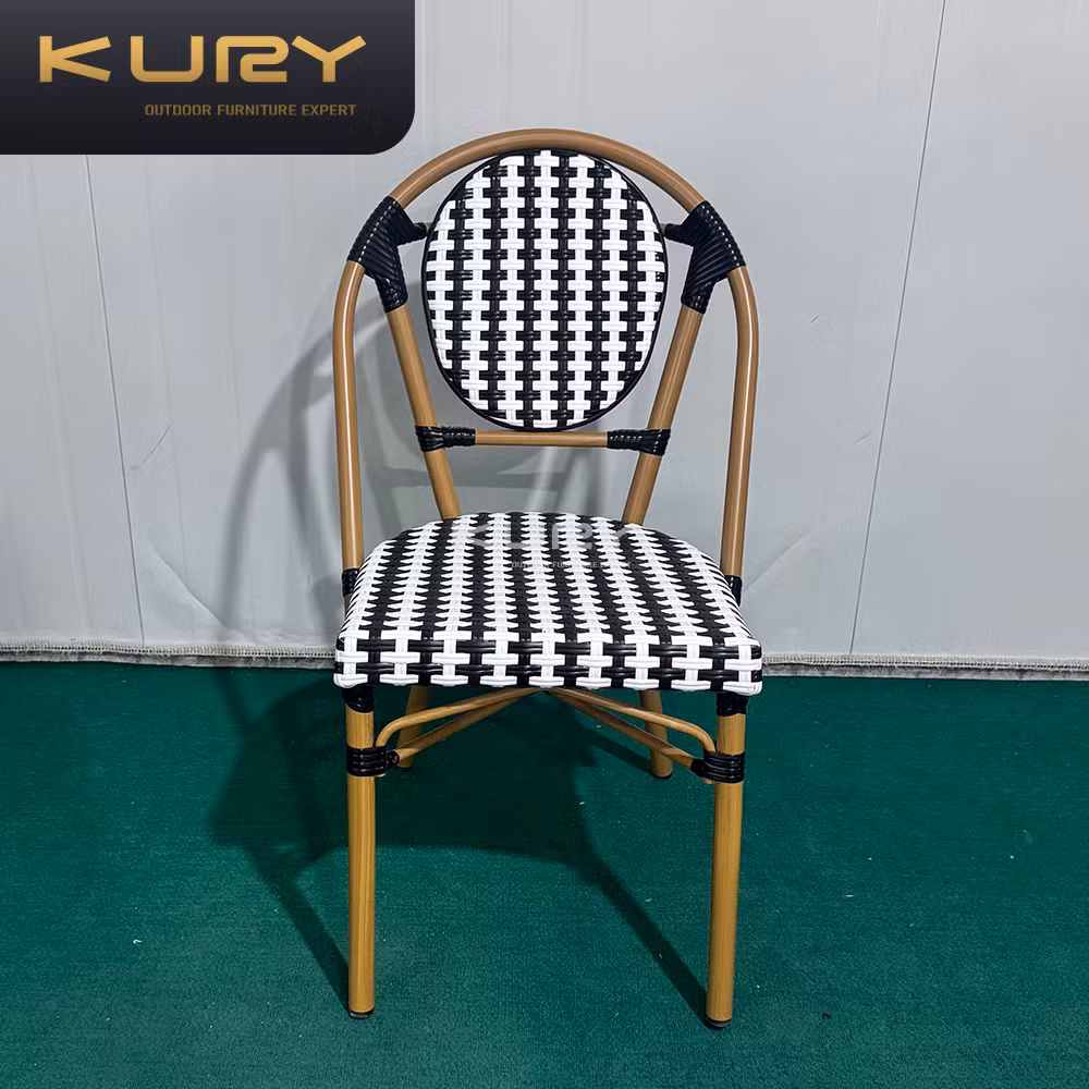 Modern Aluminum Frame Alum Slat Back Outdoor Bar Stool for Garden Grade