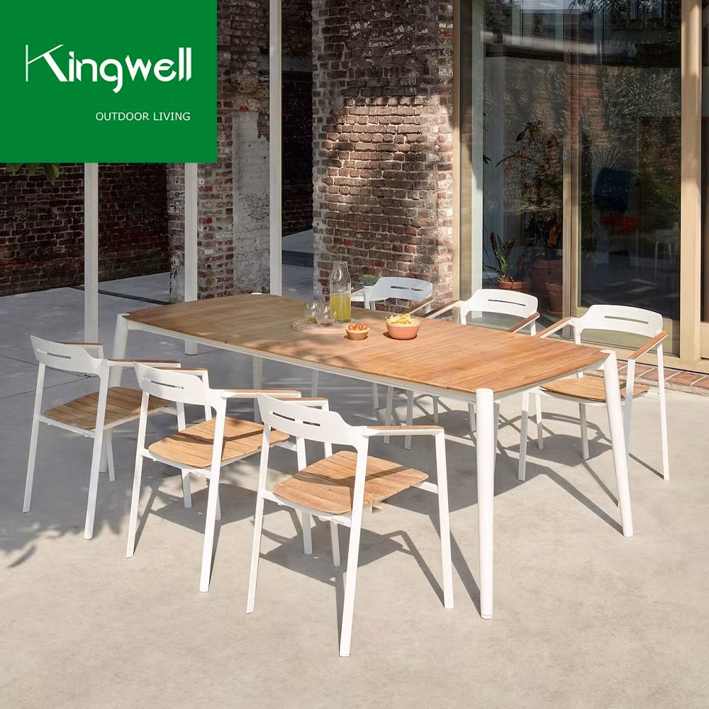 European Style Kingwell Outdoor Furniture Dining Table Wood Set