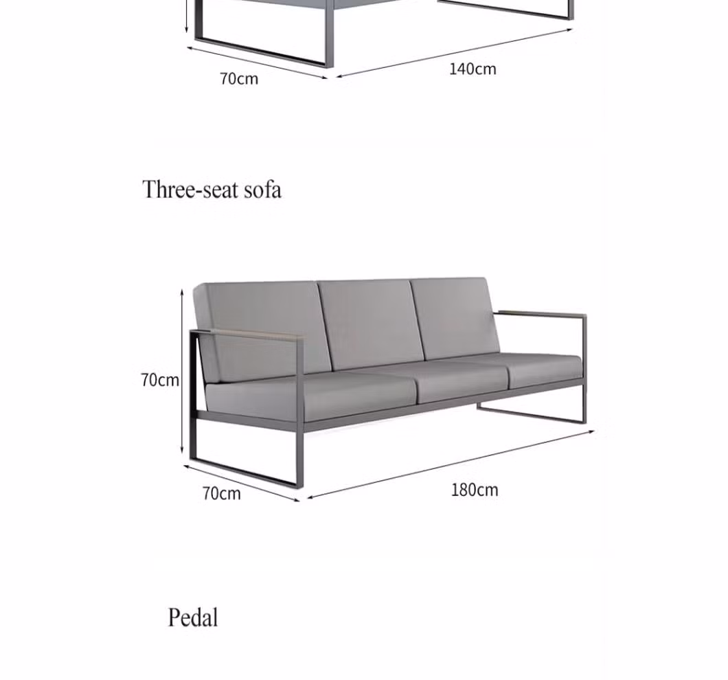High Quality Aluminum Garden Sofa Patio Metal Outdoor Sofa Set Patio Outdoor Furniture