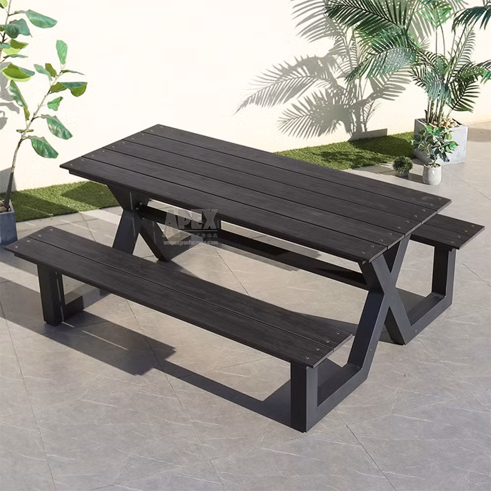 Hot Selling Waterproof Aluminum Outdoor Picnic Table with Bench Set