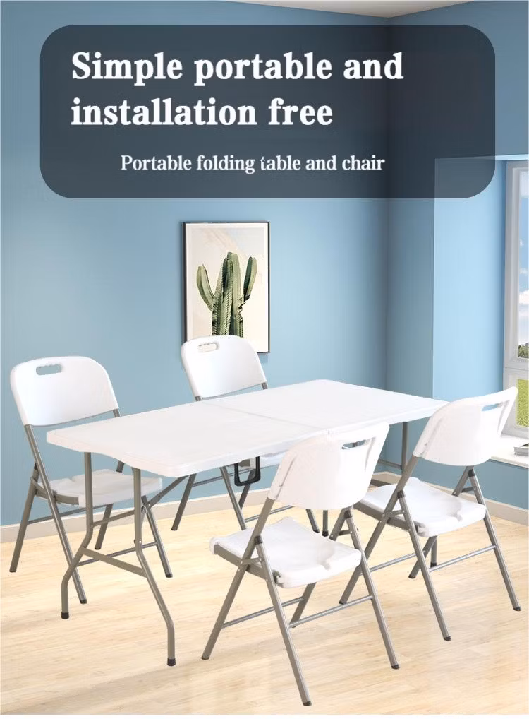 Wholesale Cheap Price Sale Outdoor Garden Stackable Restaurant Dining White Plastic HDPE Folding Tables for Party