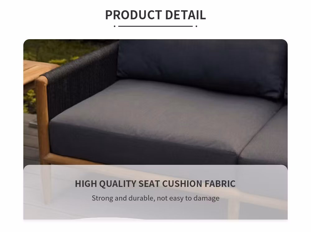 European Style Patio Outdoor Wooden Rope Sofa Home Terrace Teak Furniture for a Garden