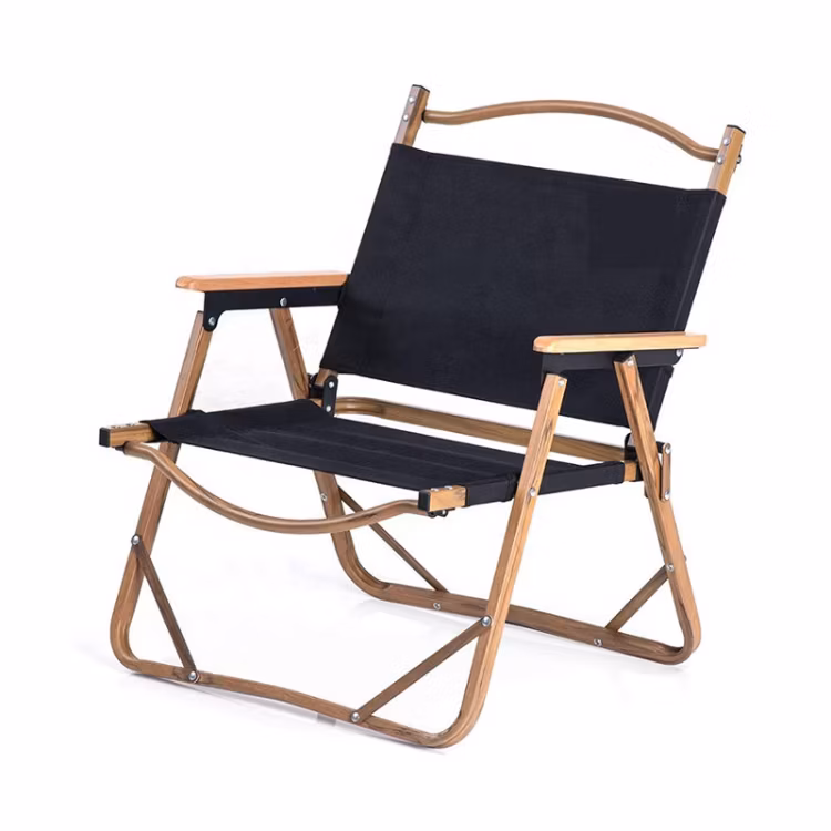Hot Sale Outdoor Picnic Portable Comfortable Wood Grain Aluminum Foldable Camping Chairs