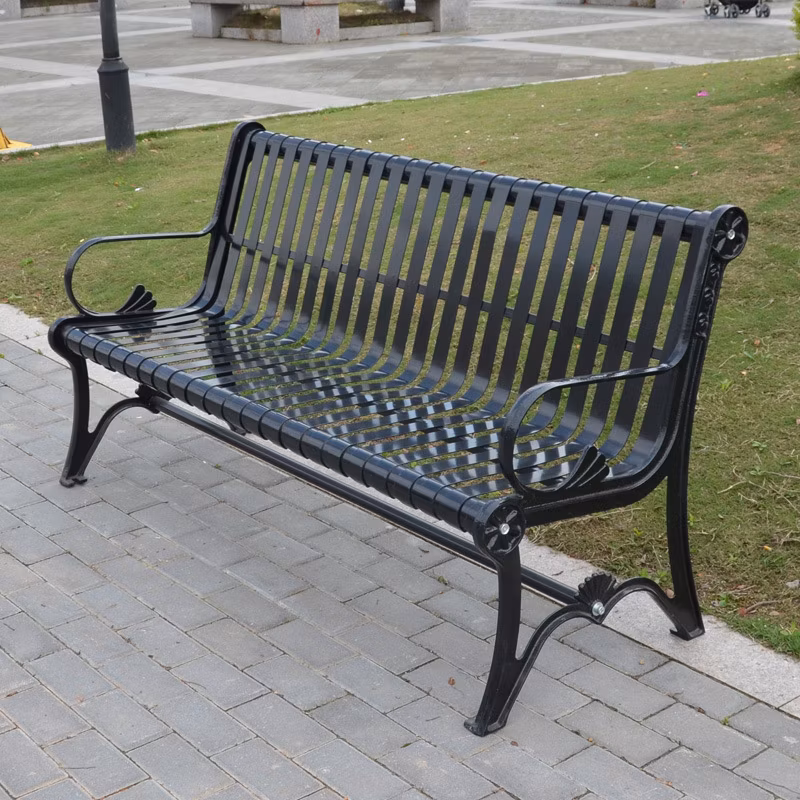 Wholesale Distributor Garden Metal Iron Outdoor Park Double Seats Benches