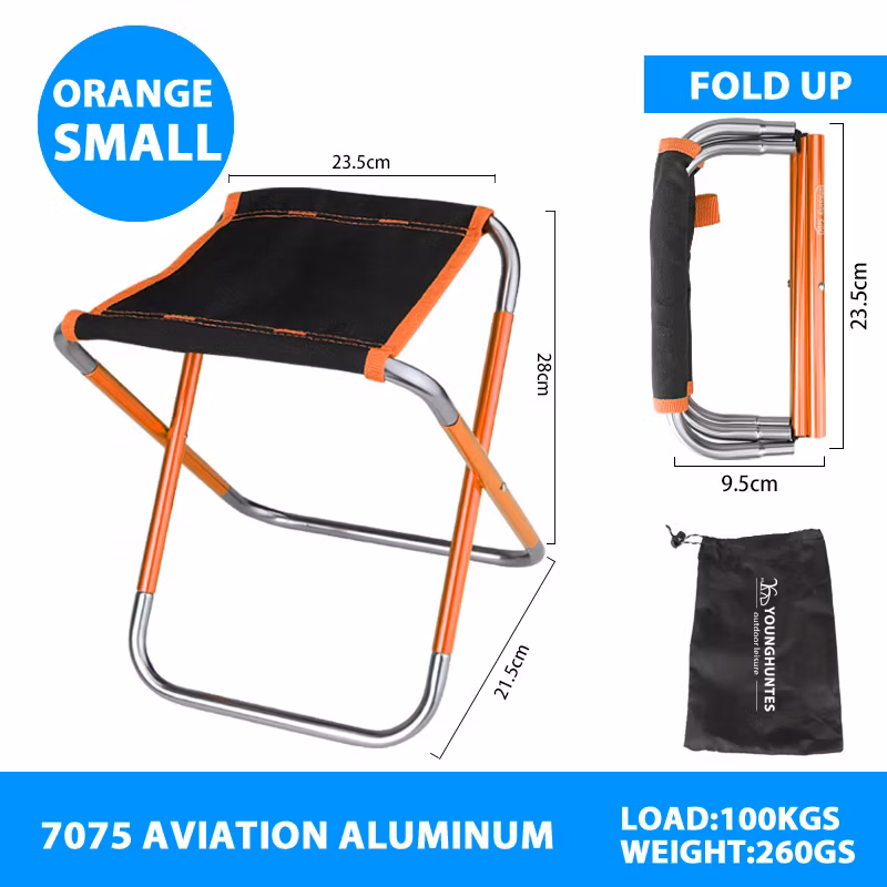 Small Size Aluminum Frame Oxford Fabric Metal Stools Suitable for Indoor Outdoor