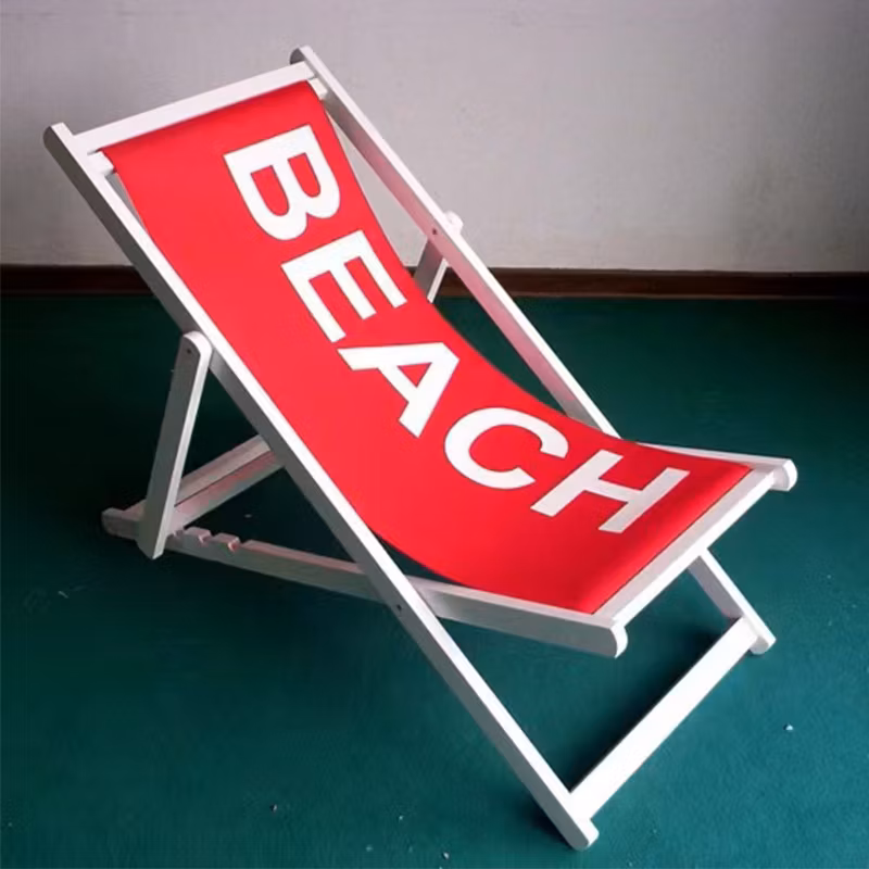 Customized OEM Portable Beach Picnic Outdoor Wood Beach Chair Swimming Pool Lightweight Foldable Lounge