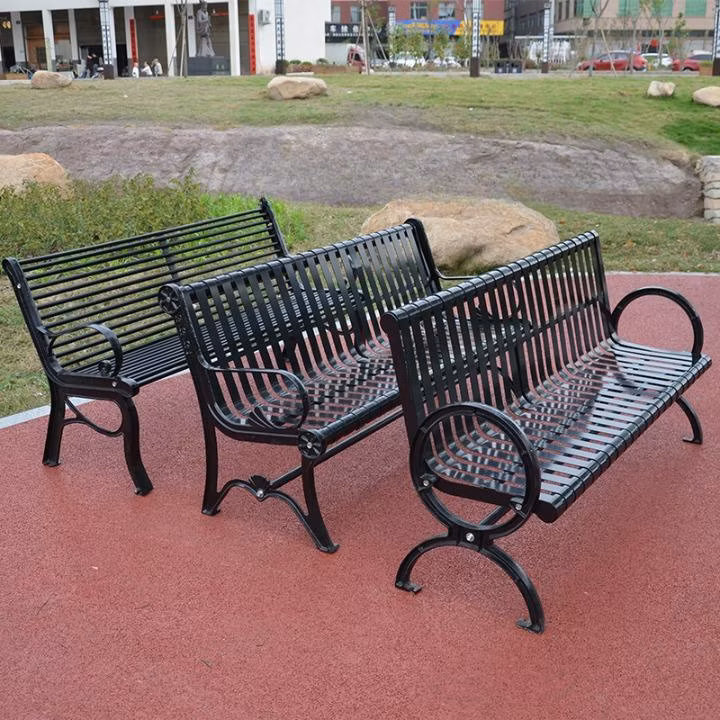 Wholesale Distributor Garden Metal Iron Outdoor Park Double Seats Benches