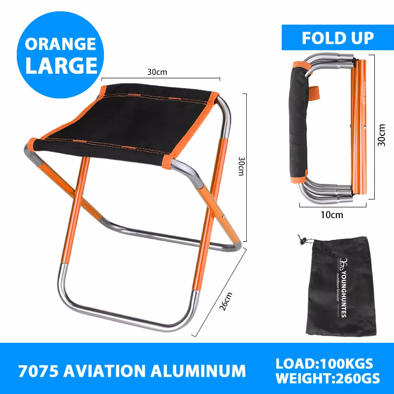 Small Size Aluminum Frame Oxford Fabric Metal Stools Suitable for Indoor Outdoor