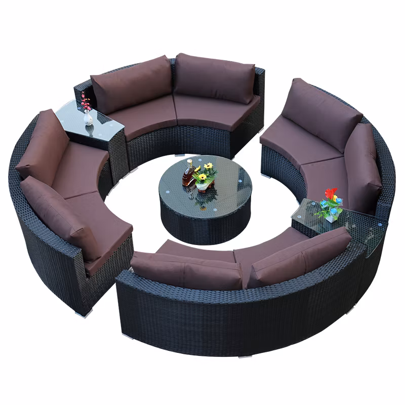 Factory Wholesale Outdoor Garden Furniture Rattan Dining Set in Leisure Area Coffee Shop