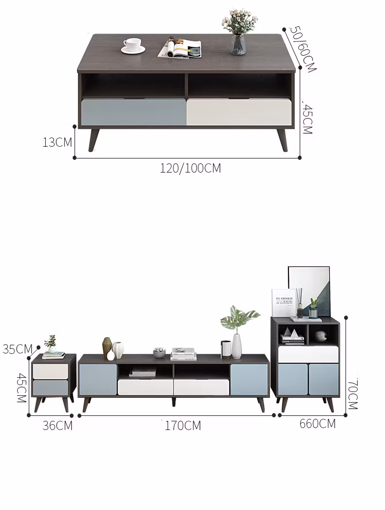 Wholesale Outdoor Furniture Wood Cabient TV Stand Set Wedding Coffee Table