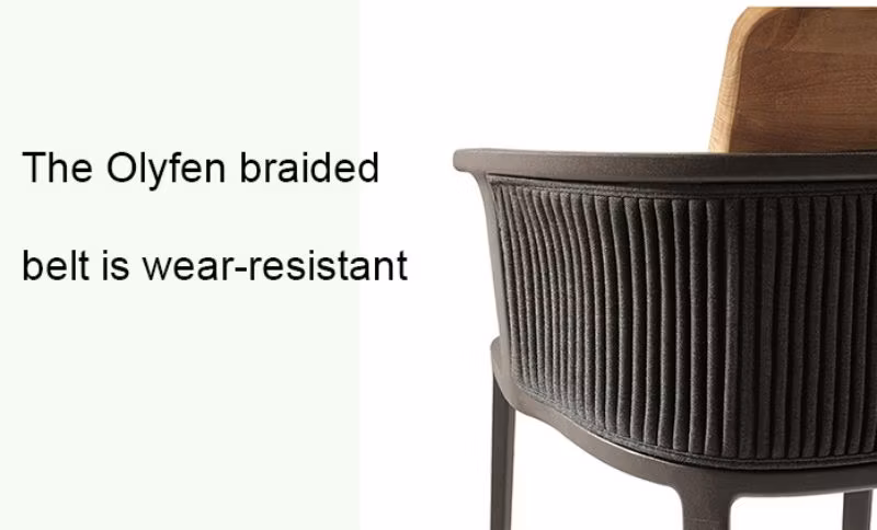 Modern Design Factory Waving Rop Teak Wood Aluminum Furniture Outdoor Patio Chair