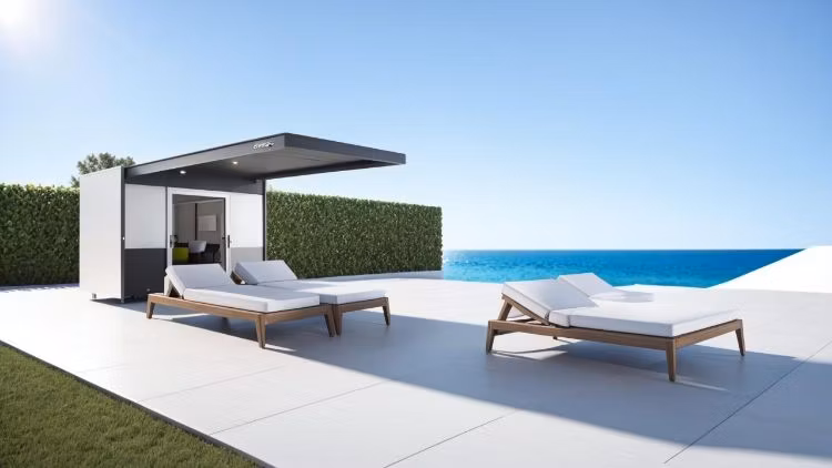 Leisure Lounger Garden Patio Luxury Terrace Furniture Wood Outdoor Daybed Sunbed