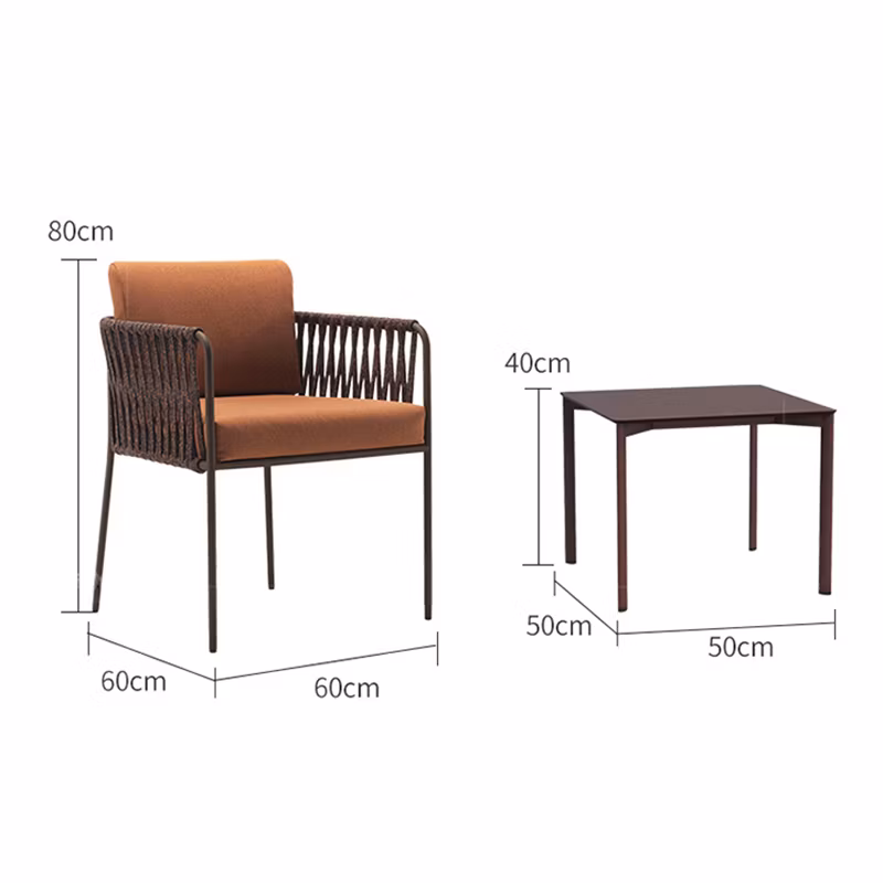 Customizable Outdoor Hotel Restaurant Patio Garden Aluminum Wicker Rope Rattan Set