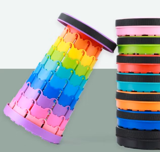 Outdoor Camping Portable Plastic Microscopic Retractable Collapsible Telescopic Folding Stool