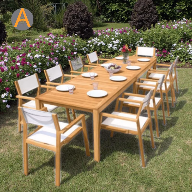New Arrival Home Furniture Waterproof Teak Wood Dinner Patio Wooden Garden Outdoor Dining Table Set